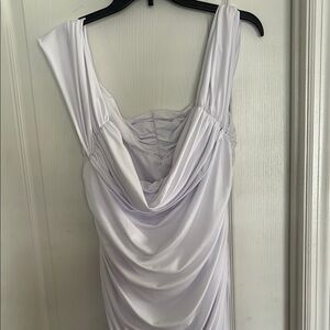 Elegant White Draped Dress